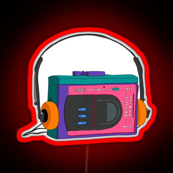 Walkman And Headphones RGB Neon Sign