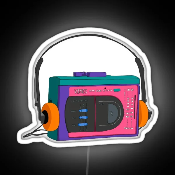 Walkman And Headphones RGB Neon Sign