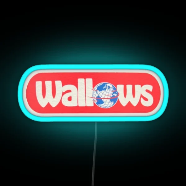 Wallows Blue Globe Red Bubble Design RGB Neon Sign