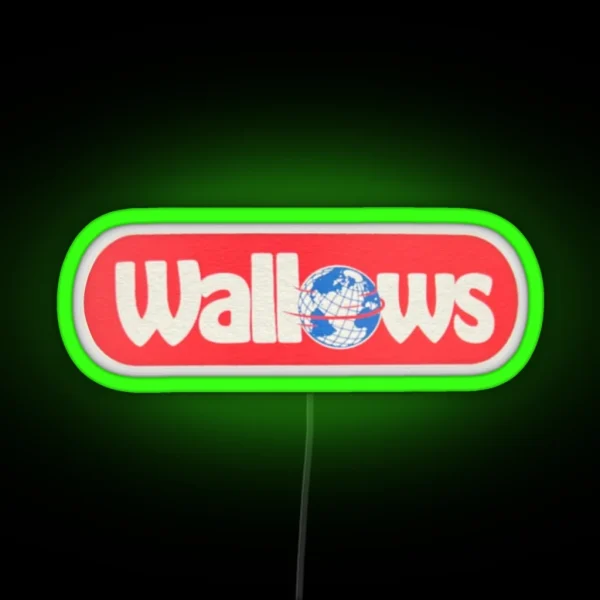 Wallows Blue Globe Red Bubble Design RGB Neon Sign