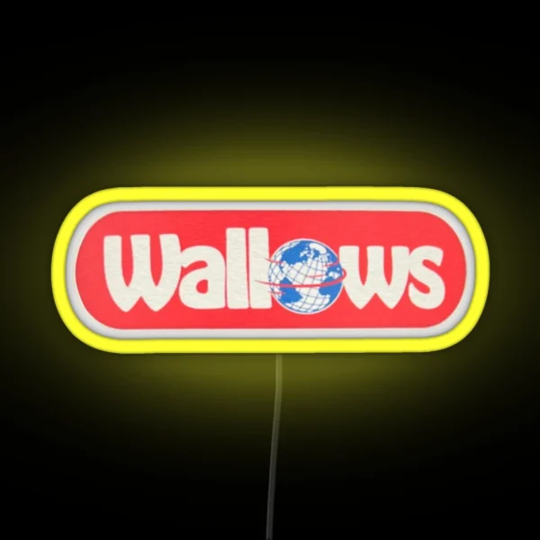 Wallows Blue Globe Red Bubble Design RGB Neon Sign