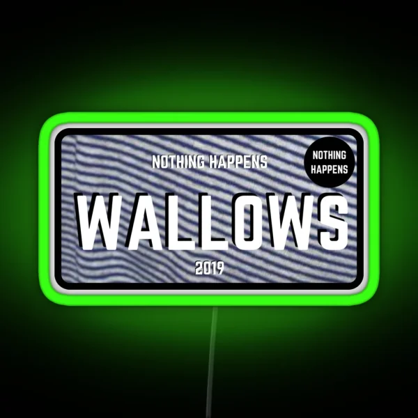 Wallows Nothing Happens License Plate RGB Neon Sign