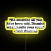 Poetic Inspirational Walt Whitman Quote LED Sign with RGB Lighting