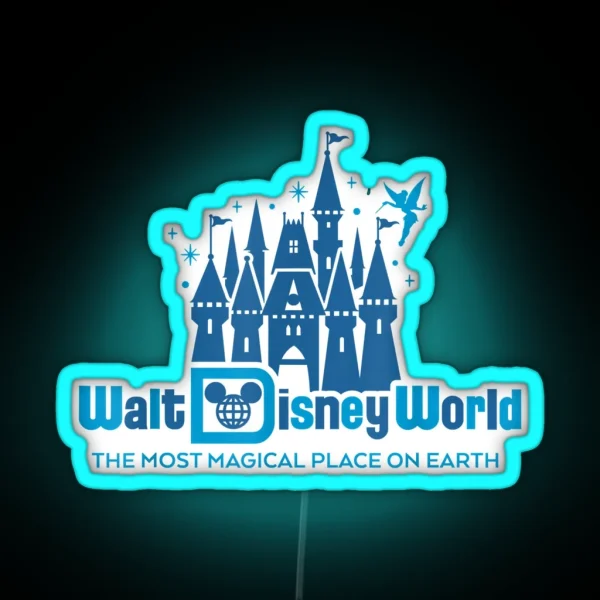 Walt World 50th Anniversary The Most Magical Place RGB Neon Sign