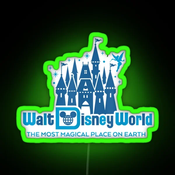 Walt World 50th Anniversary The Most Magical Place RGB Neon Sign