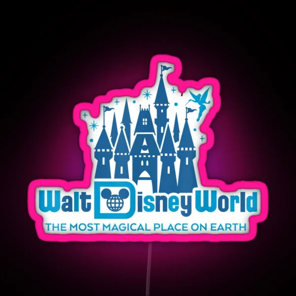 Walt World 50th Anniversary The Most Magical Place RGB Neon Sign