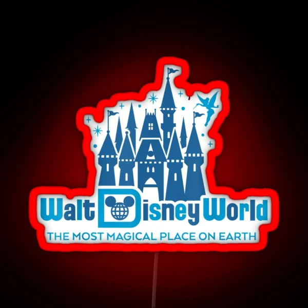 Walt World 50th Anniversary The Most Magical Place RGB Neon Sign