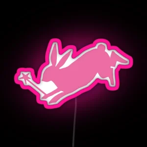 Wand And A Rabbit Pink RGB Neon Sign