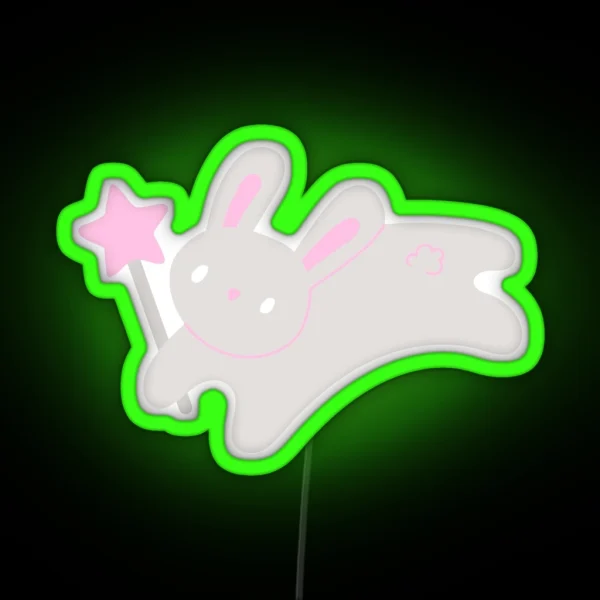 Wand And A Rabbit RGB Neon Sign