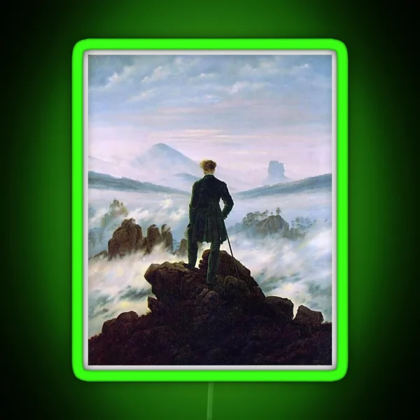 Wanderer Above The Sea Of Fog RGB Neon Sign