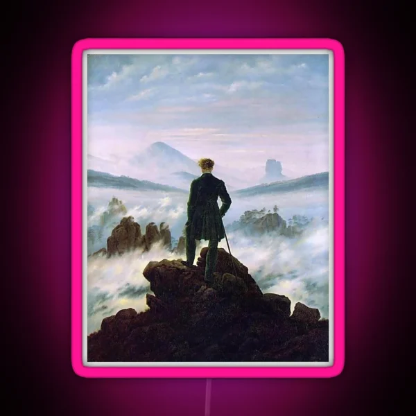 Wanderer Above The Sea Of Fog RGB Neon Sign