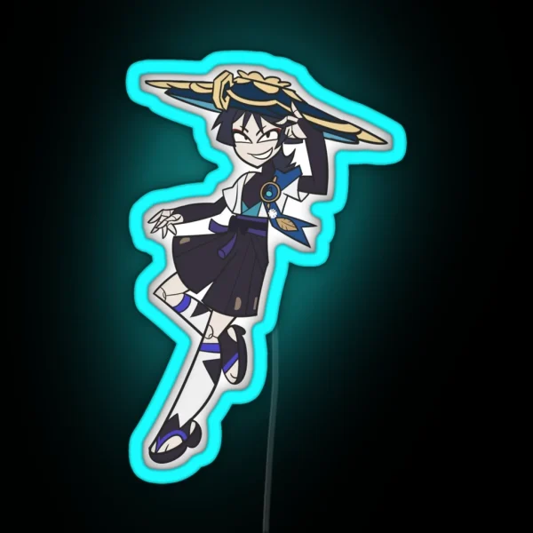 Wanderer Scaramouche Genshin Impact RGB Neon Sign