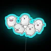 Neon RGB lighting decorative cluster featuring boy and heron silhouette