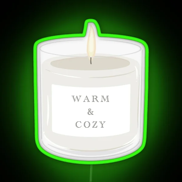 Warm And Cozy Candle RGB Neon Sign