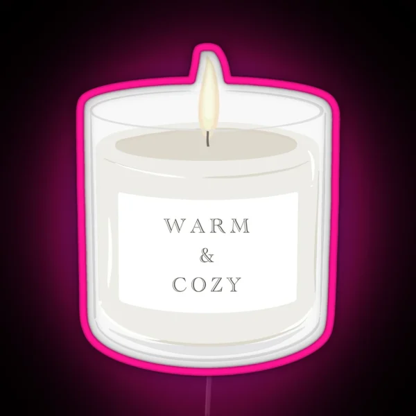 Warm And Cozy Candle RGB Neon Sign