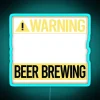 Vibrant warning neon sign for beer brewing enthusiasts and decor
