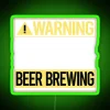 RGB Neon Sign Art Decor with a Beer Brewing Caution