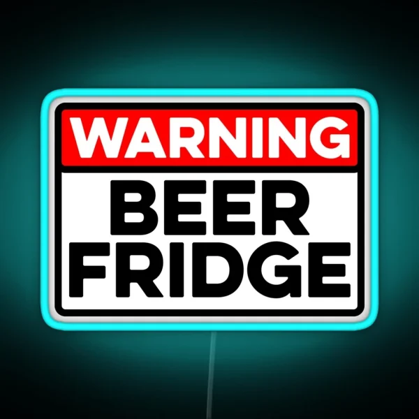 Warning Beer Fridge Drinks Cocktail Beer RGB Neon Sign