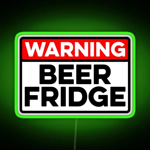Warning Beer Fridge Drinks Cocktail Beer RGB Neon Sign