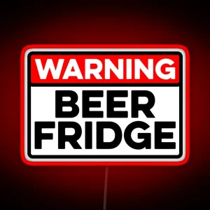 Warning Beer Fridge Drinks Cocktail Beer RGB Neon Sign