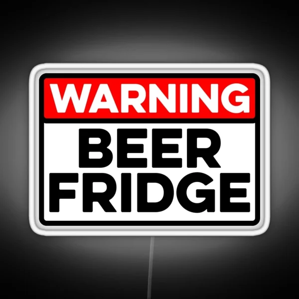 Warning Beer Fridge Drinks Cocktail Beer RGB Neon Sign