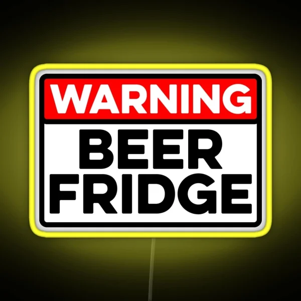 Warning Beer Fridge Drinks Cocktail Beer RGB Neon Sign