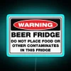 Neon warning signs with beer fridge RGB color changing lighting