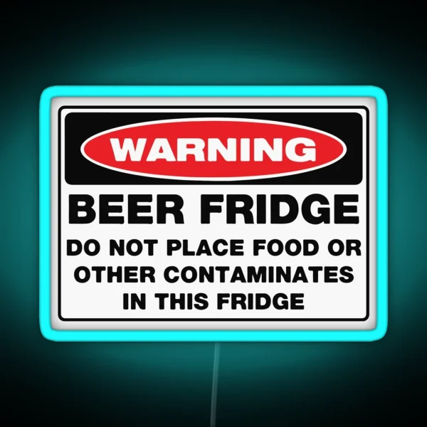 WARNING Beer Fridge RGB Neon Sign