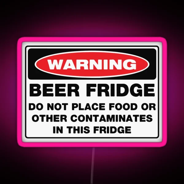 WARNING Beer Fridge RGB Neon Sign
