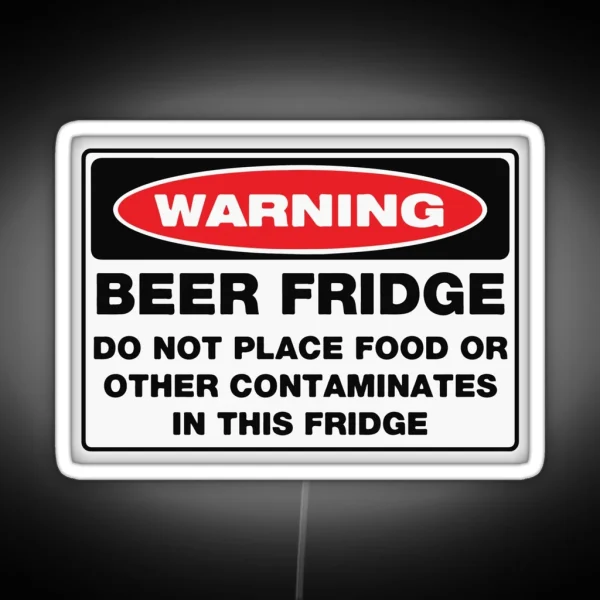 WARNING Beer Fridge RGB Neon Sign