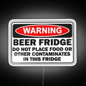 Warning Beer Fridge RGB Neon Sign