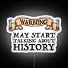Vintage Style RGB Neon Warning Sign for Historic Discussions Spaces