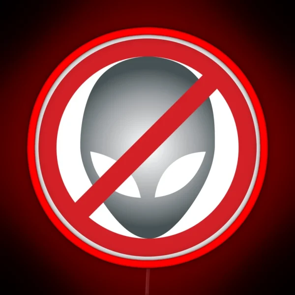 Warning Sign No Aliens RGB Neon Sign