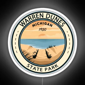 Warren Dunes State Park Michigan Badge RGB Neon Sign