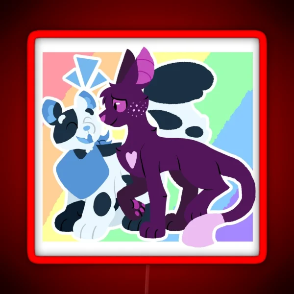 Warrior Cats Barley And Ravenpaw Pride V1 RGB Neon Sign