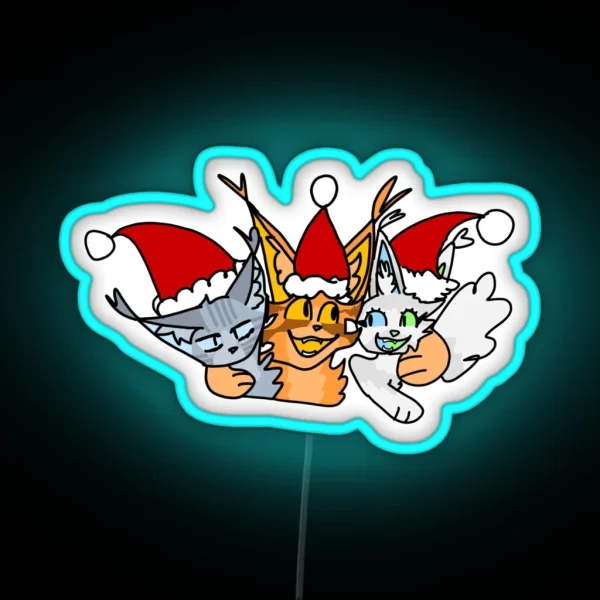 Warrior Cats The Three Christmas Design RGB Neon Sign
