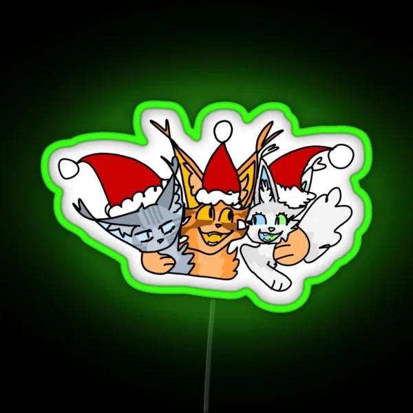 Warrior Cats The Three Christmas Design RGB Neon Sign