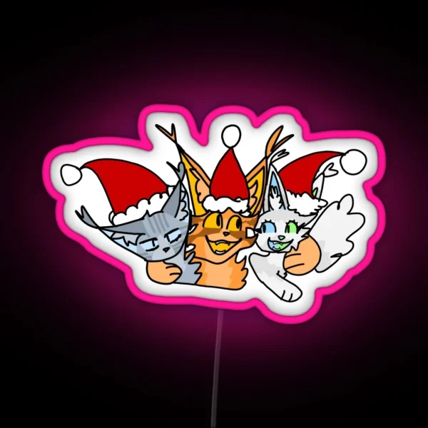 Warrior Cats The Three Christmas Design RGB Neon Sign