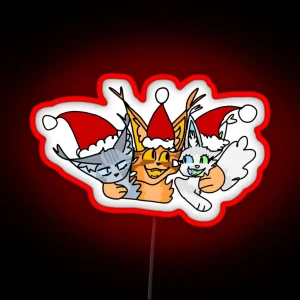 Warrior Cats The Three Christmas Design RGB Neon Sign