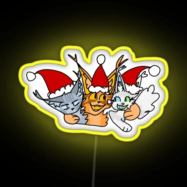Warrior Cats The Three Christmas Design RGB Neon Sign