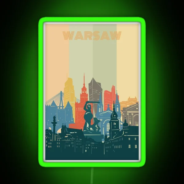 Warsaw Skyline RGB Neon Sign