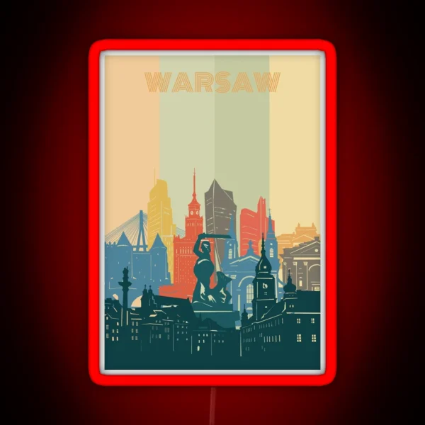 Warsaw Skyline RGB Neon Sign