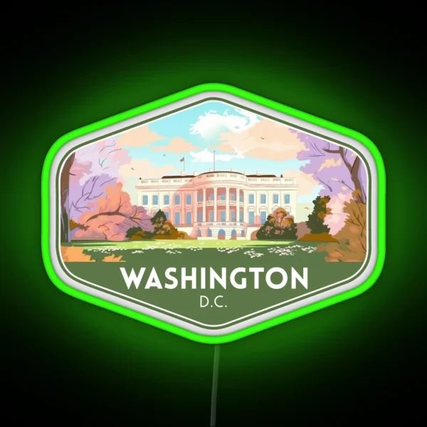 Washington D C White House Travel Souvenir RGB Neon Sign