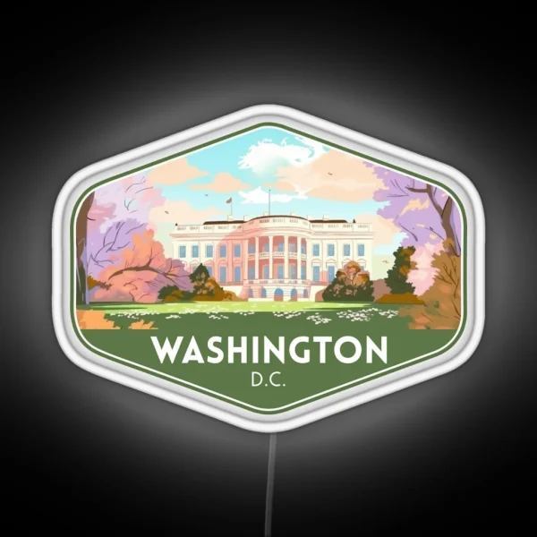 Washington D C White House Travel Souvenir RGB Neon Sign