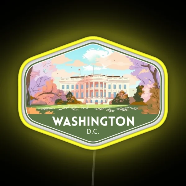 Washington D C White House Travel Souvenir RGB Neon Sign