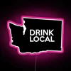 RGB Neon Bar Sign Drink Local Seattle Washington State Inspired