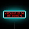 Neon Warning Sign for Motorcycles with Cautionary Humor and Colorful RGB Lighting