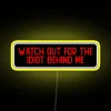 RGB neon warning light sign for humorous biker parking humor