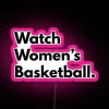 RGB Neon Sign for Sports Fans Watching Women's Basketball Games Together