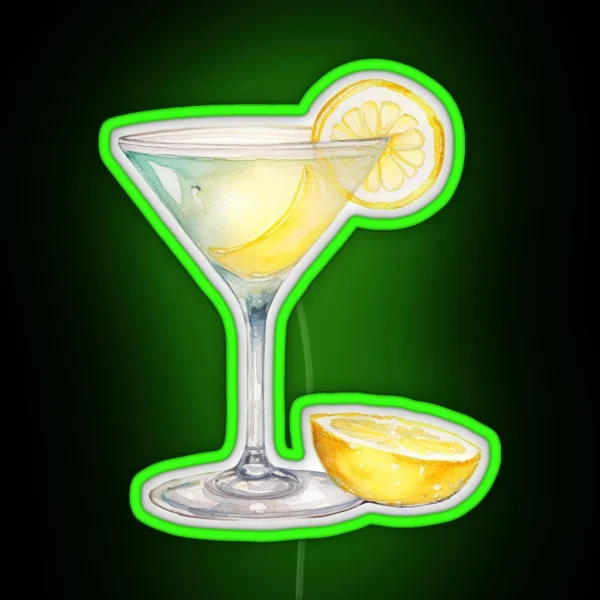 Water Color Drawing Of A Lemondrop RGB Neon Sign